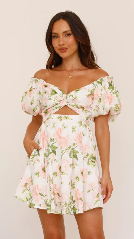 Mini dresses with pom - pom trims for a playful feel Stelle Mini Dress - Bloom