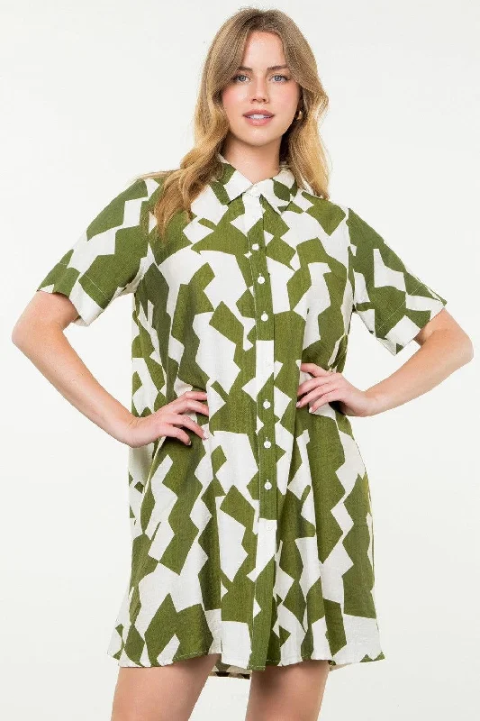 Child - Sized Casual Dresses with Cute Designs​ THML Justina Geo Print Dress