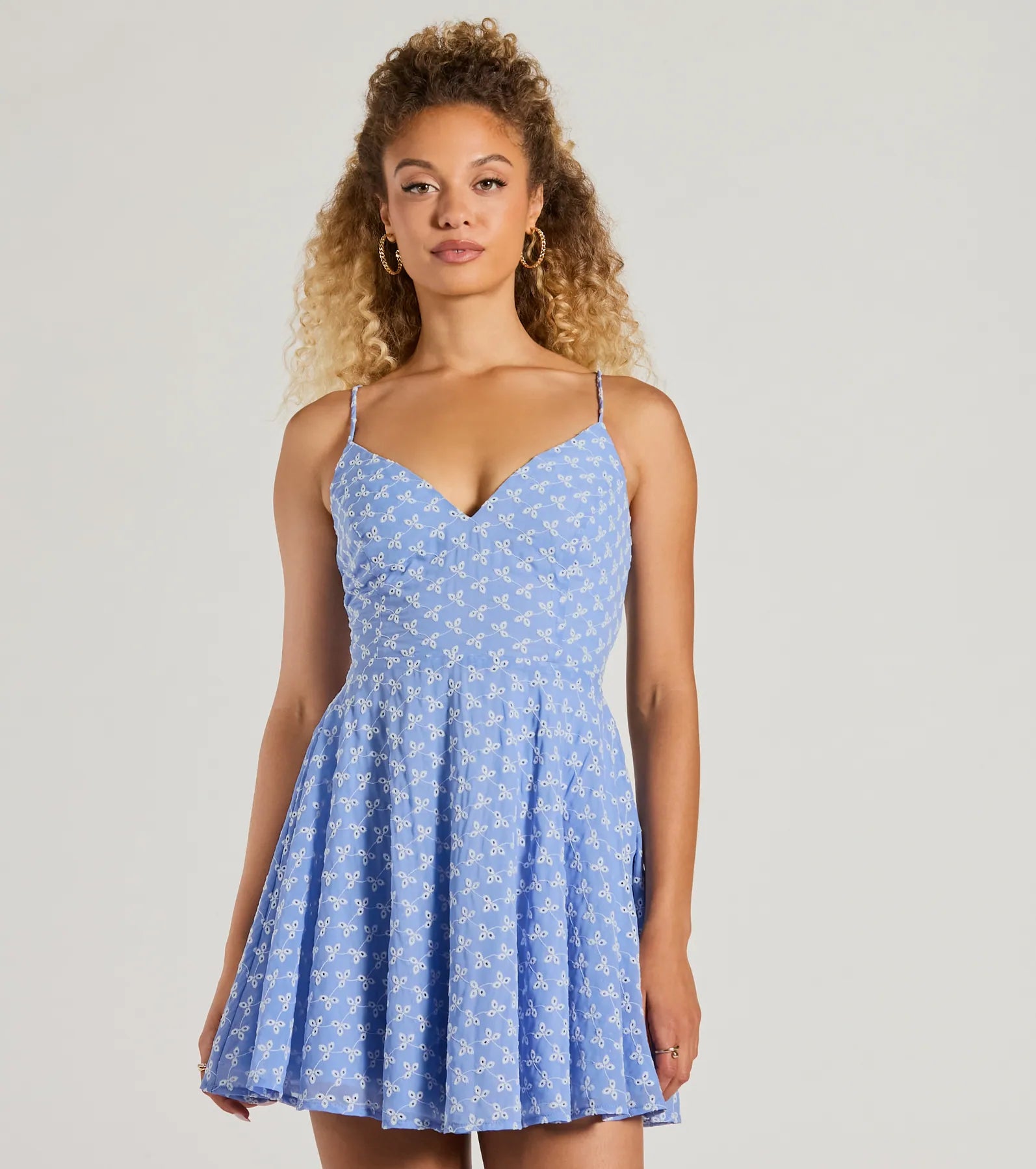 Sun - Protective Casual Dresses for Outdoor Activities Sway With Me Eyelet Lace Skater Dress Sun - Protective Casual Dresses for Outdoor Activities Sway With Me Eyelet Lace Skater Dress