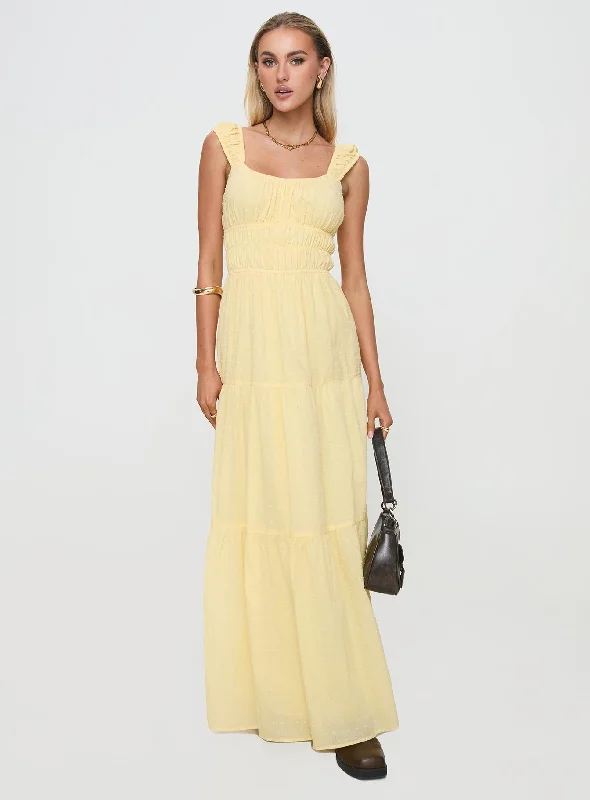 Geometric - Patterned Casual Dresses for a Modern Style​ Skieler Maxi Dress Lemon