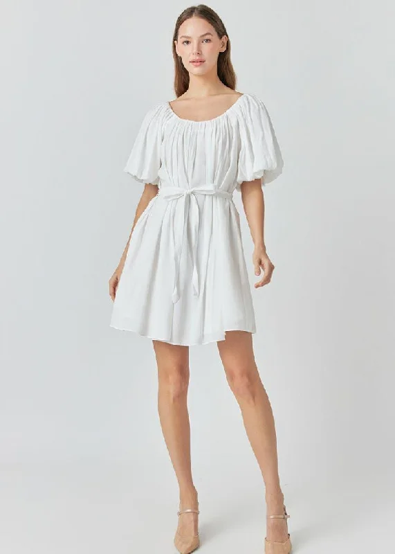 Garden Party Casual Dresses with Floral Motifs Eloise Pleated Puff Sleeve Dress ***FINAL SALE*** Garden Party Casual Dresses with Floral Motifs Eloise Pleated Puff Sleeve Dress ***FINAL SALE***