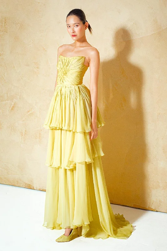 Scarf - Accented Casual Dresses for Added Style Carnation Layered Twisted Organza Voile Floor Length Dress Scarf - Accented Casual Dresses for Added Style Carnation Layered Twisted Organza Voile Floor Length Dress