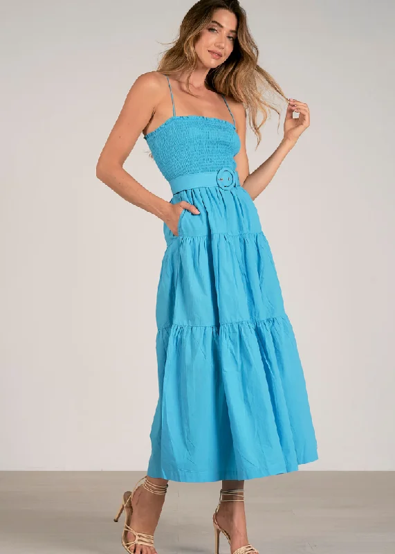 Layered Casual Dresses for a Stylish Ensemble​ Elan Jillian Maxi Dress - Azure ***FINAL SALE***