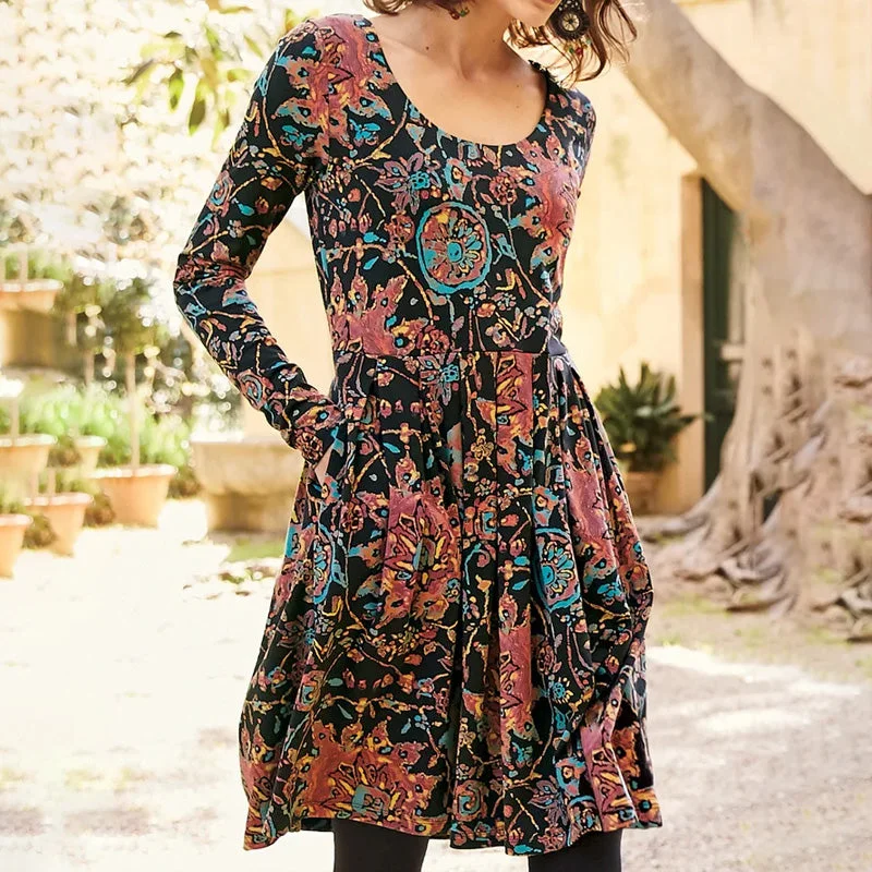 Mini dresses with one - shoulder designs Vintage Printed Dress
