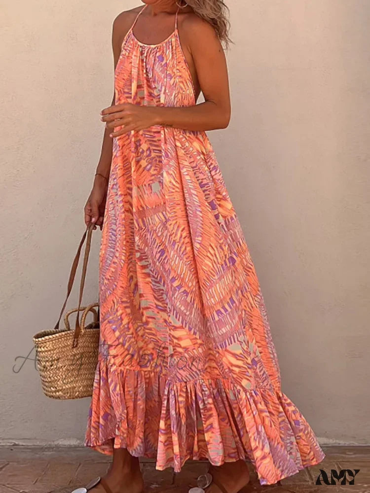 Non - Slip Casual Dresses with Adjustable Straps Amy Fashion - Summer Beach Lady Long Casual Loose Sleeveless Boho Dress Non - Slip Casual Dresses with Adjustable Straps Amy Fashion - Summer Beach Lady Long Casual Loose Sleeveless Boho Dress