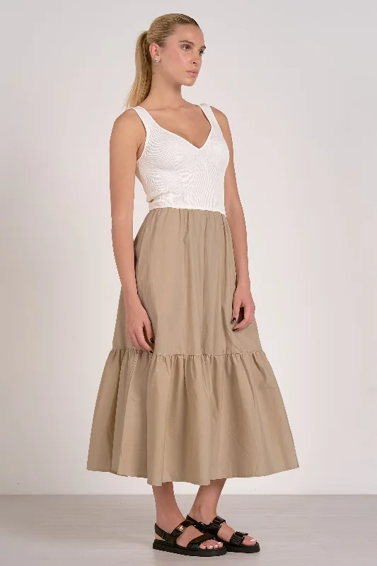 Pocket - Equipped Casual Dresses for Practicality​ Elan Carolina Dress - Sand/ White