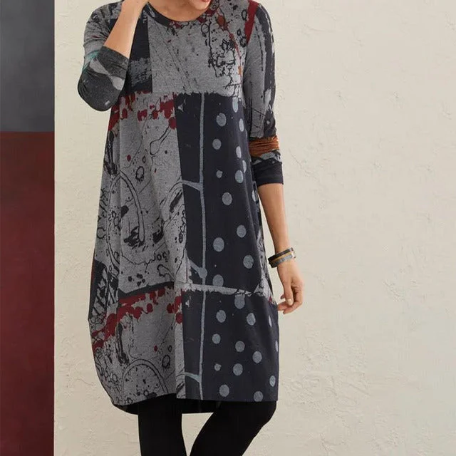 Animal print mini dresses for a bold statement Abstract Print Vintage Dress