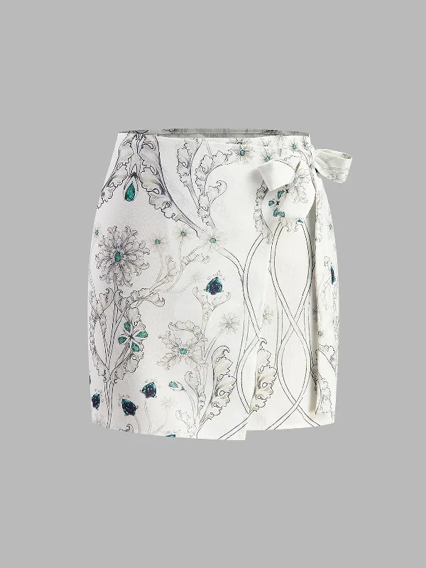Animal - Print Casual Dresses for a Bold Statement​ Floral Print Wrap Skirt