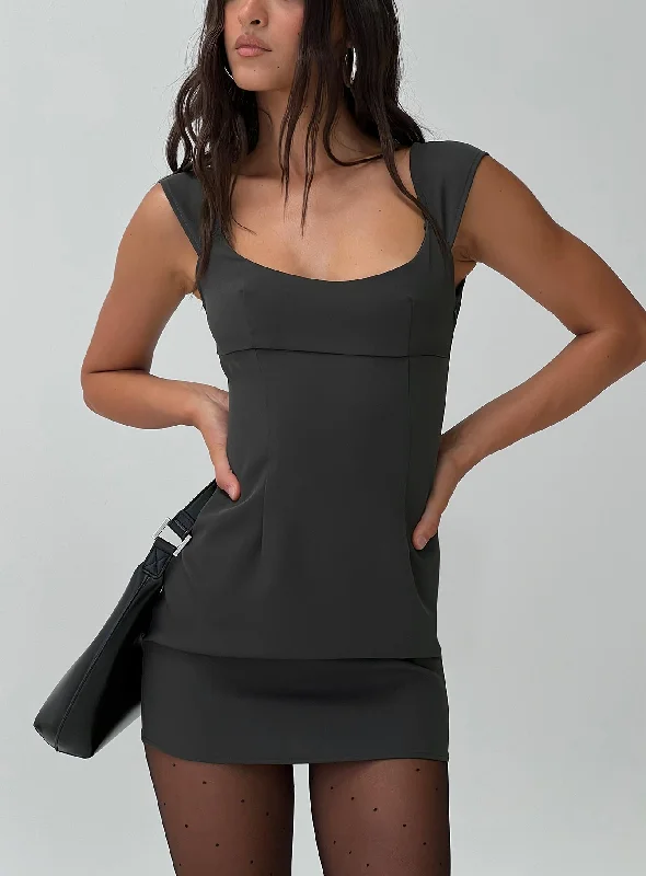 Denim - Patchwork Casual Dresses for a Unique Design​ Bramble Mini Dress Grey
