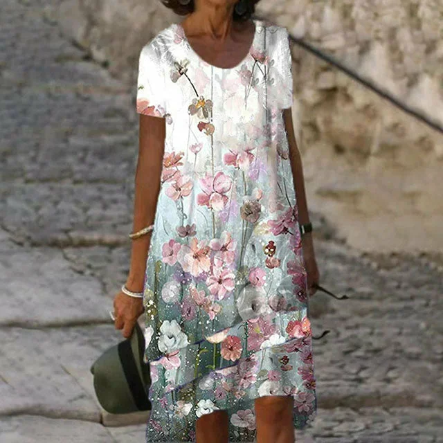 Mini dresses with bow accents for a sweet look 3-Layer Chiffon Breathable Dress