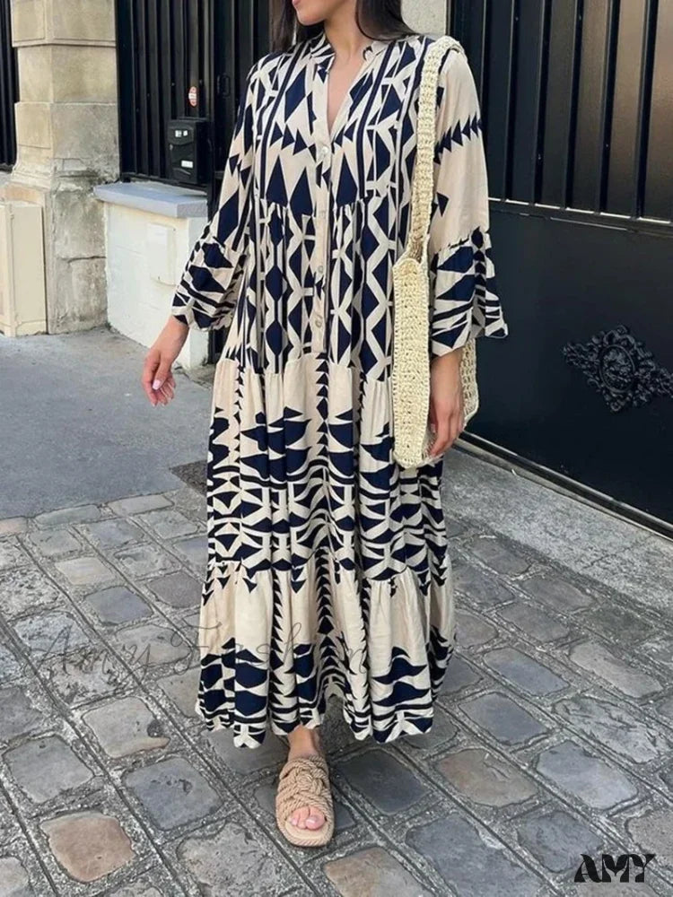 Baby Girl Casual Dresses for a Sweet Look Amy Fashion - Elegant Geometric V-Neck Autumn Boho Dress Baby Girl Casual Dresses for a Sweet Look Amy Fashion - Elegant Geometric V-Neck Autumn Boho Dress