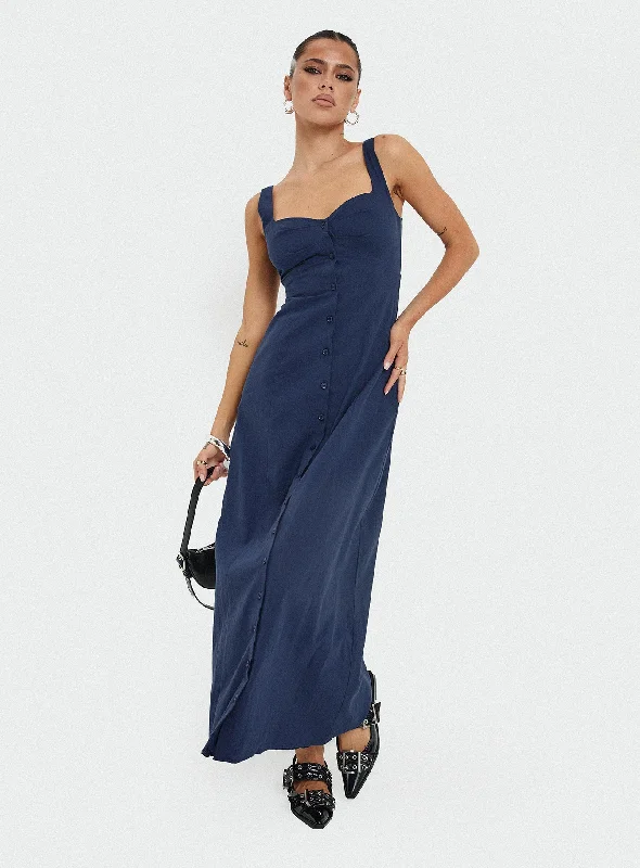 Maternity Casual Dresses for Pregnant Women​ Vaugn Maxi Dress Navy