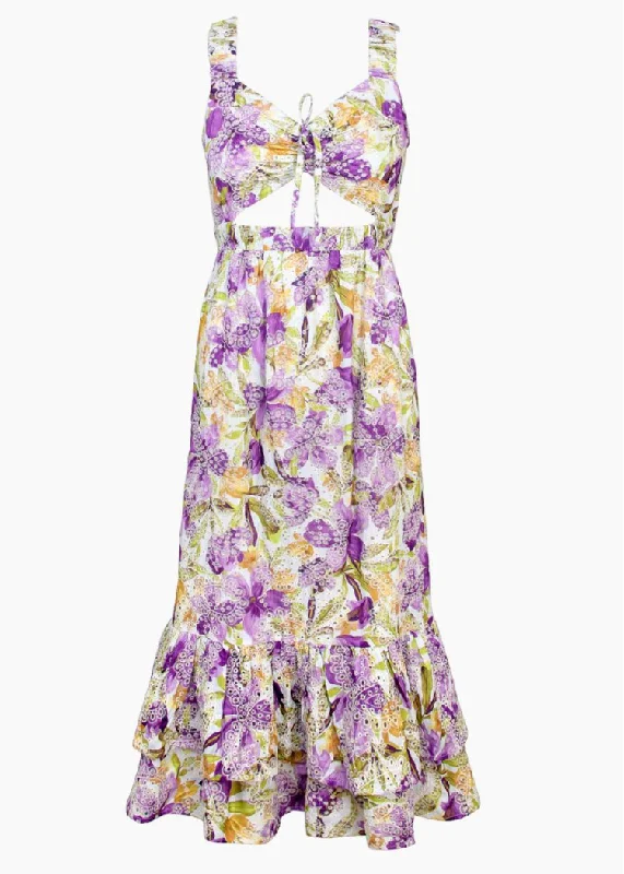 Fair Isle - Patterned Casual Dresses for a Festive Look​ Kathleena Embroidered Eyelet Midi Dress ***FINAL SALE***