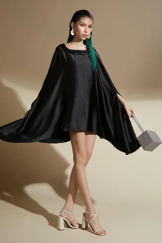 Floral Printed Casual Dresses for Summer Emmalyn Flared Batwing Sleeved Silk Satin Mini Dress Floral Printed Casual Dresses for Summer Emmalyn Flared Batwing Sleeved Silk Satin Mini Dress