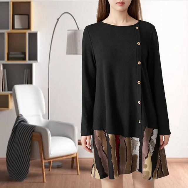 Ruffled mini dresses for a romantic touch Casual Patchwork Printed Dress