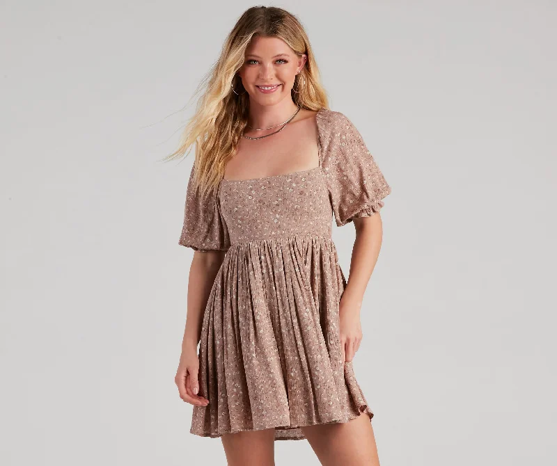 Mini dresses with bow accents for a sweet look Total Chica Floral Skater Dress