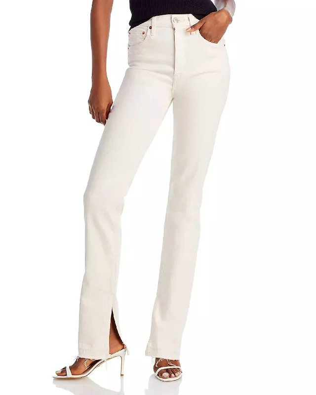 Dark - wash women jeans for a sophisticated and slimming effect 70S High Rise Skinny Bootcut Jeans In Vintage White Dark - wash women jeans for a sophisticated and slimming effect 70S High Rise Skinny Bootcut Jeans In Vintage White