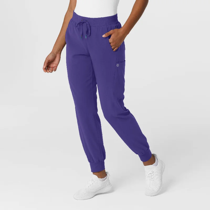 Pullover sweater pants for easy wear​ Aero Remix Women's Cargo Jogger Scrub Pant - Grape