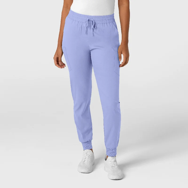 Sequined sweater pants for a glamorous look​ Boundless Women's Jogger Scrub Pant - Ceil Blue