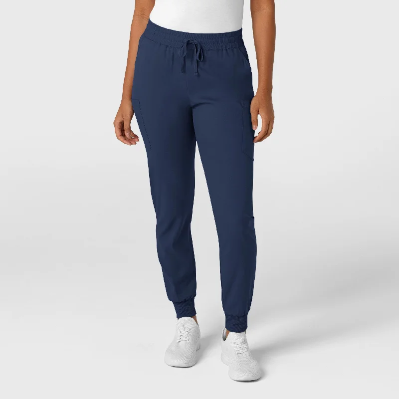 Floral - printed sweater pants for a feminine touch​ Boundless Women's Jogger Scrub Pant - Navy