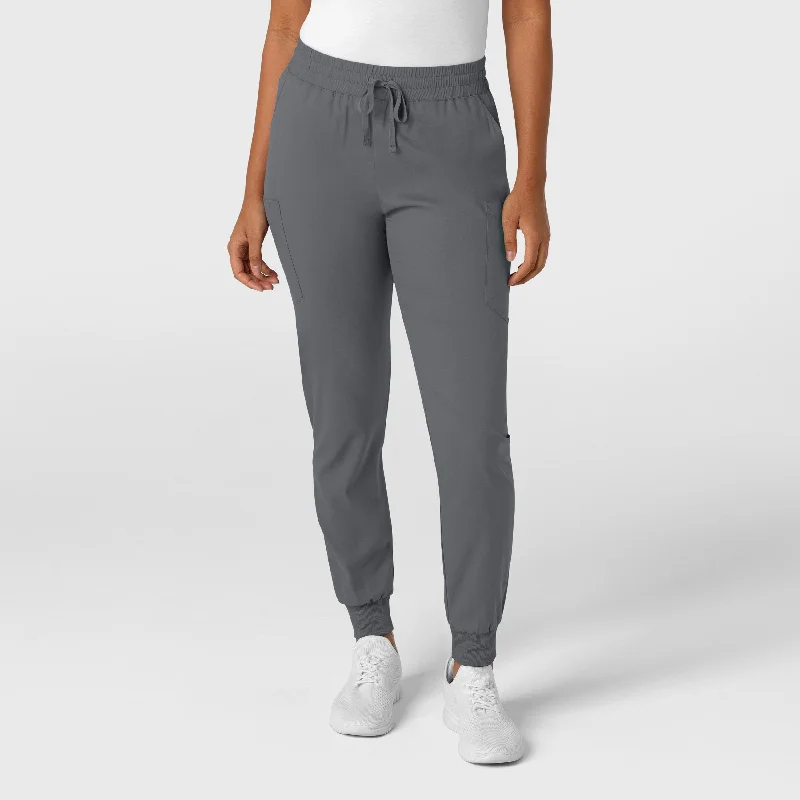 Checkered sweater pants for a preppy look​ Boundless Women's Jogger Scrub Pant - Pewter