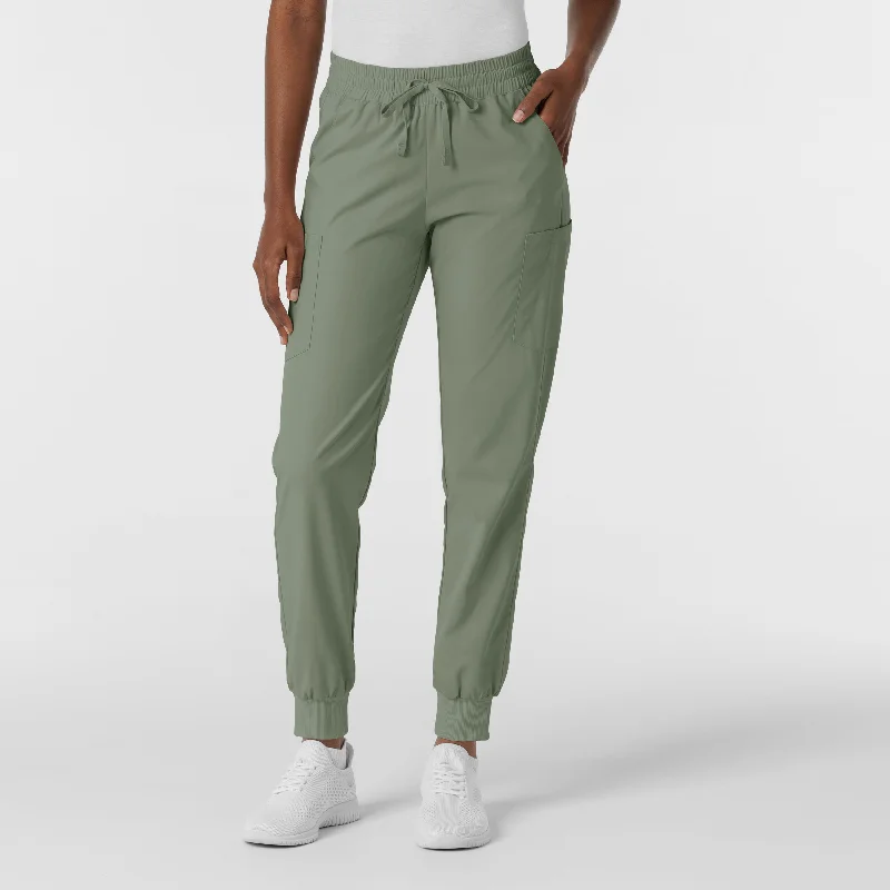 Checkered sweater pants for a preppy look Boundless Women's Jogger Scrub Pant - Sage Checkered sweater pants for a preppy look Boundless Women's Jogger Scrub Pant - Sage
