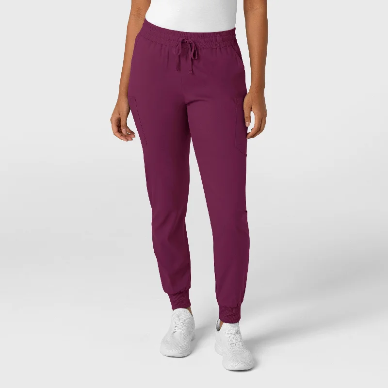 Chunky - knit sweater pants for warmth​ Boundless Women's Jogger Scrub Pant - Wine