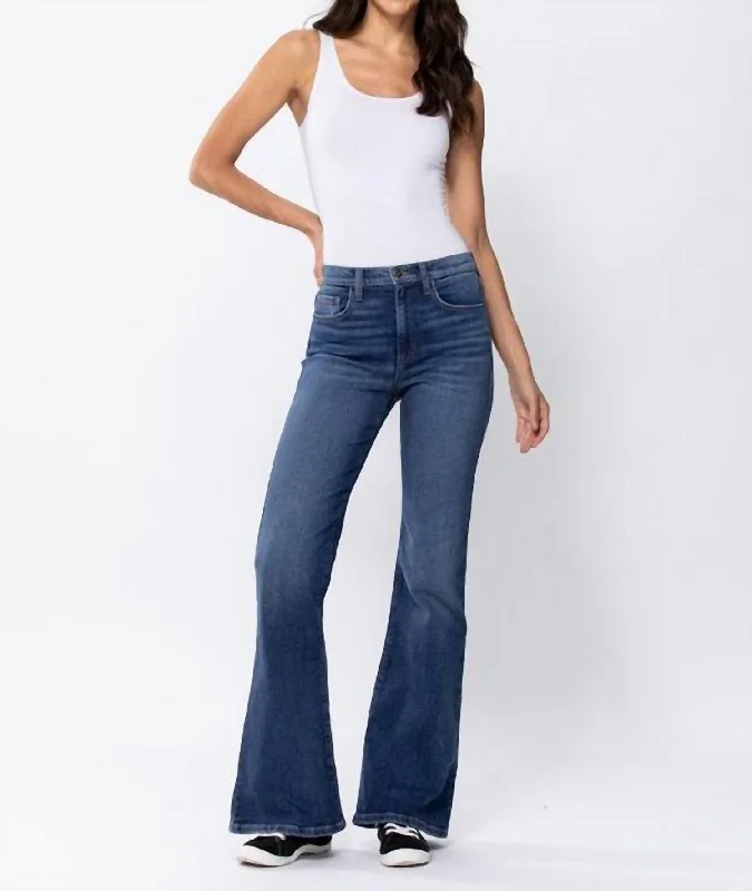 Colored women jeans in vibrant hues like red and yellow Classic Flare Jeans In Medium Wash Colored women jeans in vibrant hues like red and yellow Classic Flare Jeans In Medium Wash