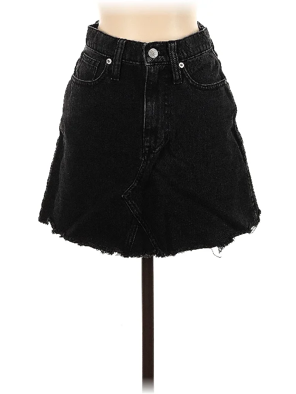 Denim skirts with fringe for a Western look Denim Skirt