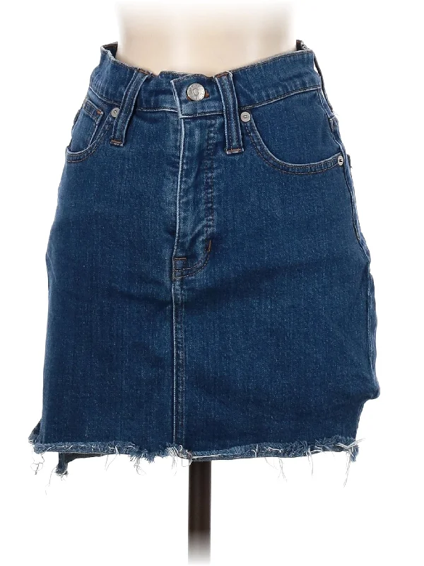 Button - front denim skirts for a traditional look Denim Skirt