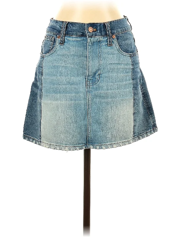 Embroidered denim skirts with floral designs Denim Skirt