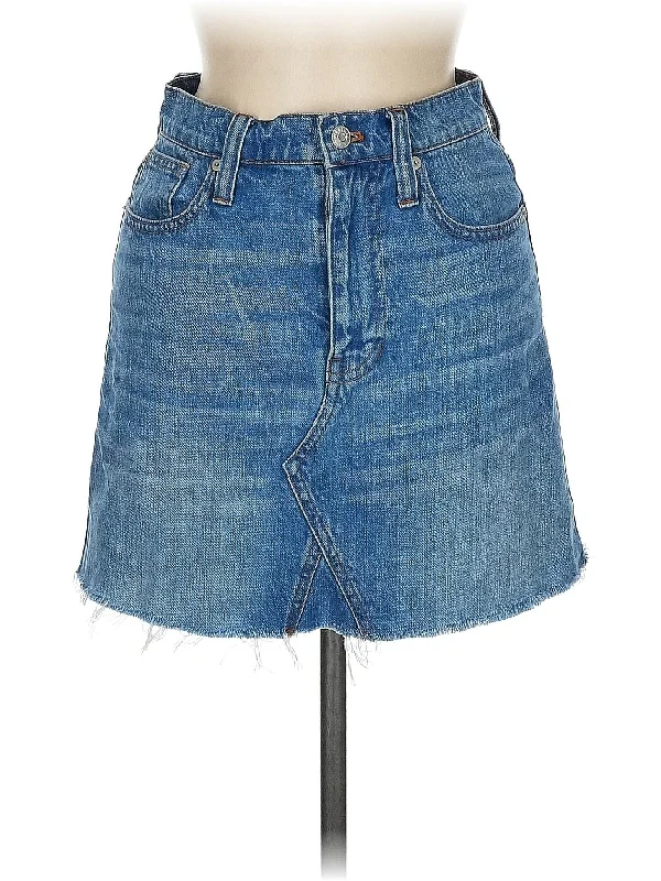 Embroidered denim skirts with floral designs Denim Skirt
