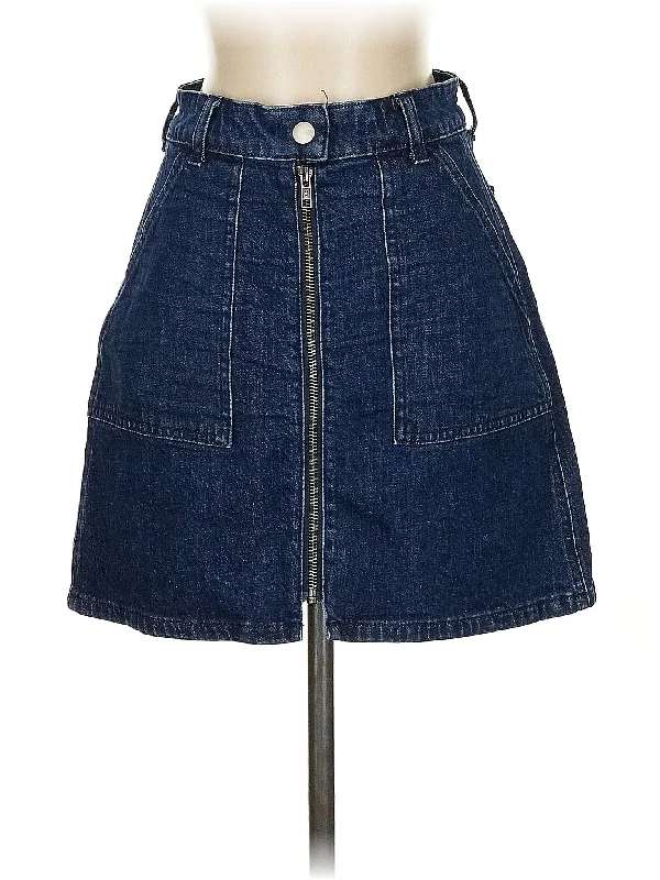 Denim skirts with leather jackets for an edgy outfit Denim Skirt