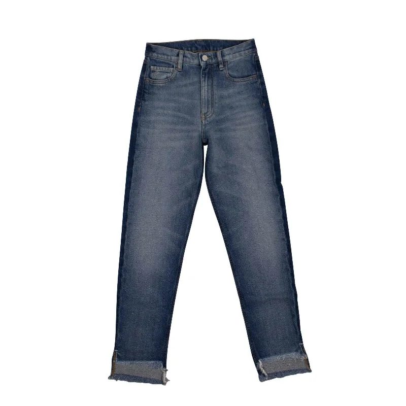Mom jeans for a nostalgic and casual look  Denim Vintage Two-Tone Slim Jeans - Blue