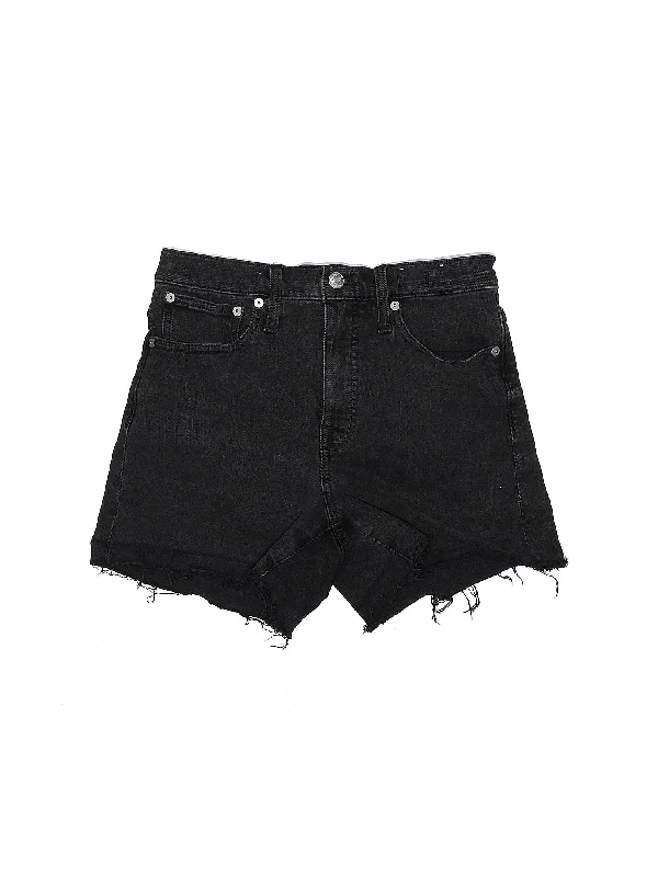 Plus Size Women's Denim Cut - off Shorts with Frayed Edges for a Casual and Laid - Back Vibe High-Rise Denim Shorts in Dark Wash Plus Size Women's Denim Cut - off Shorts with Frayed Edges for a Casual and Laid - Back Vibe High-Rise Denim Shorts in Dark Wash