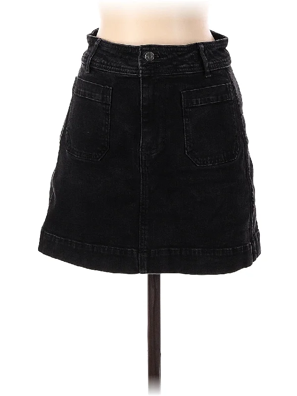 A - line denim skirts for a feminine silhouette High-Rise Denim Skirt