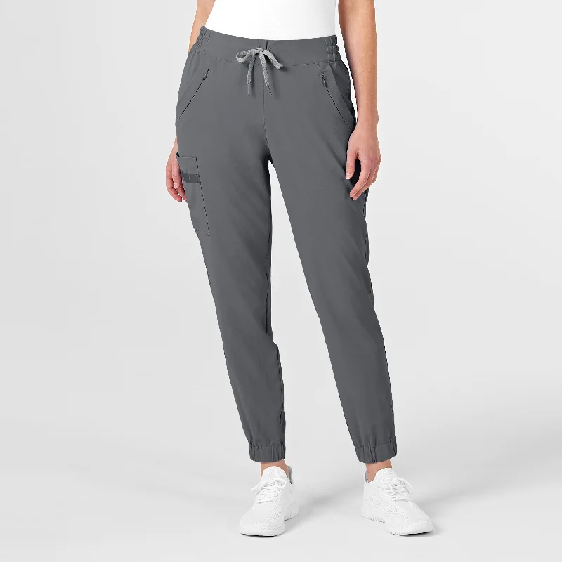 Back - pocket sweater pants for functionality RENEW Women's Jogger Scrub Pant - Pewter Back - pocket sweater pants for functionality RENEW Women's Jogger Scrub Pant - Pewter