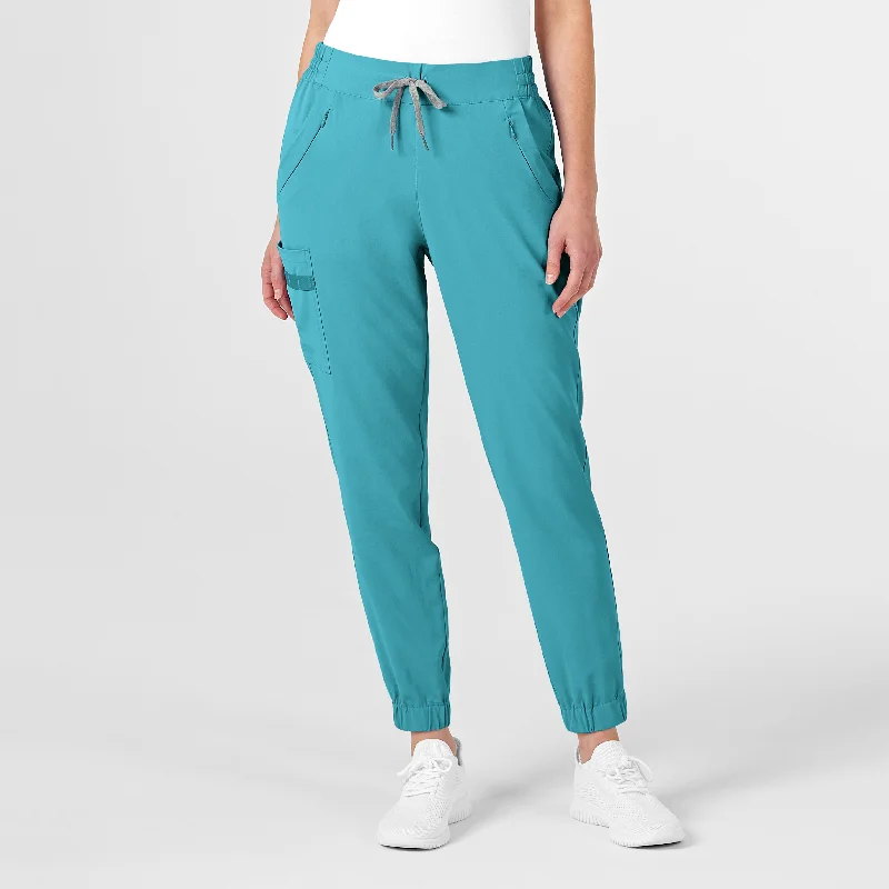 Quarter - length sleeve sweater pants for versatility RENEW Women's Jogger Scrub Pant - Teal Blue Quarter - length sleeve sweater pants for versatility RENEW Women's Jogger Scrub Pant - Teal Blue
