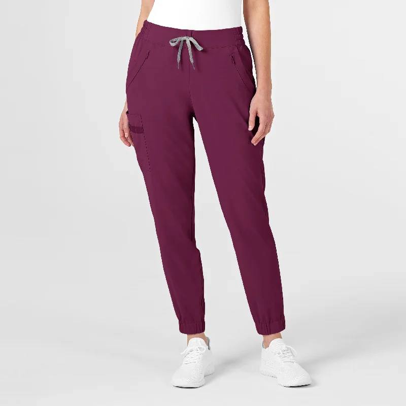 V - neck sweater pants for a flattering neckline RENEW Women's Jogger Scrub Pant - Wine V - neck sweater pants for a flattering neckline RENEW Women's Jogger Scrub Pant - Wine