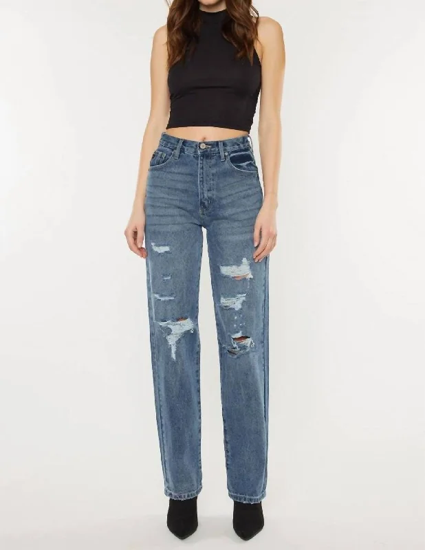 High - waisted women jeans for a flattering silhouette Stephanie Ultra High Rise 90's Boyfriend Jeans In Medium Stone Wash High - waisted women jeans for a flattering silhouette Stephanie Ultra High Rise 90's Boyfriend Jeans In Medium Stone Wash