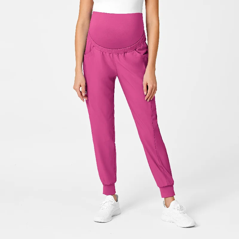 Maternity sweater pants for expecting mothers​ W123 Maternity Jogger Scrub Pant - Hot Pink