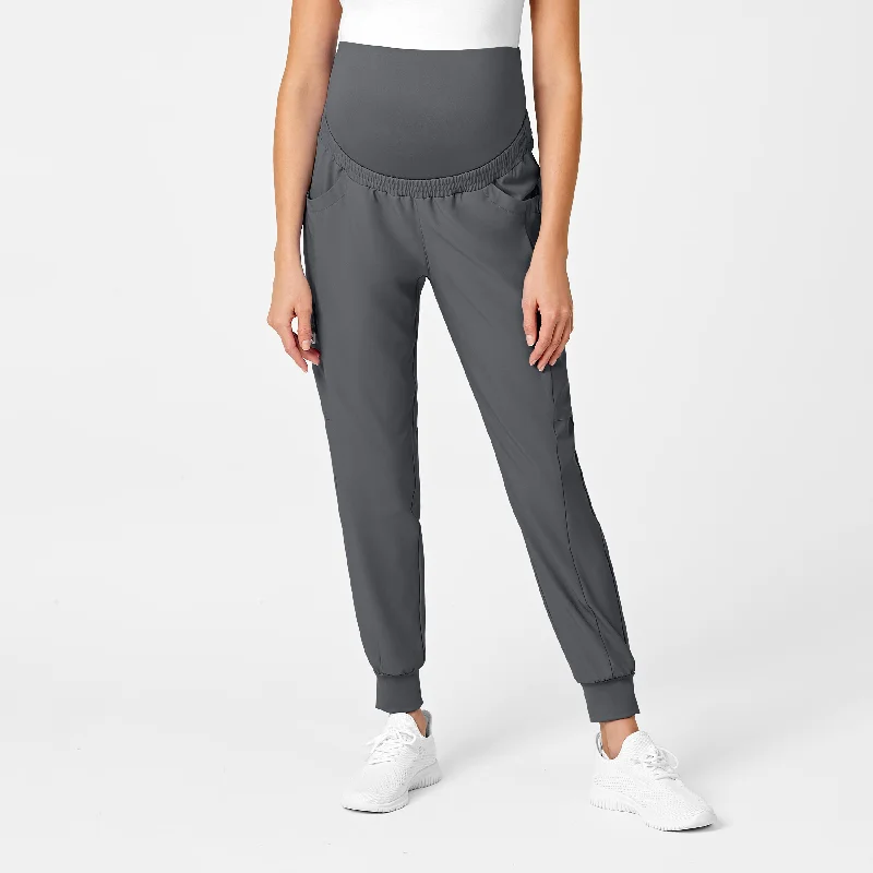Handmade knitted sweater pants for unique style​ W123 Maternity Jogger Scrub Pant - Pewter