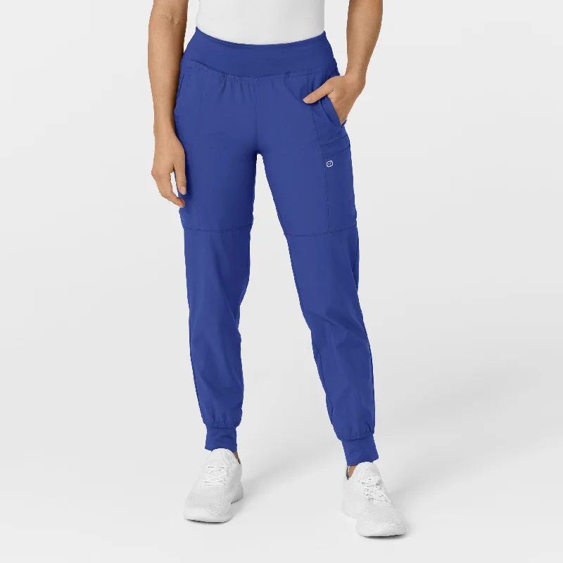 Low - rise sweater pants for a casual look W123 Women's Comfort Waist Cargo Jogger Scrub Pant - Galaxy Blue Low - rise sweater pants for a casual look W123 Women's Comfort Waist Cargo Jogger Scrub Pant - Galaxy Blue