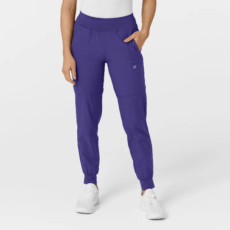 Wide - leg sweater pants for a trendy style W123 Women's Comfort Waist Cargo Jogger Scrub Pant - Grape Wide - leg sweater pants for a trendy style W123 Women's Comfort Waist Cargo Jogger Scrub Pant - Grape