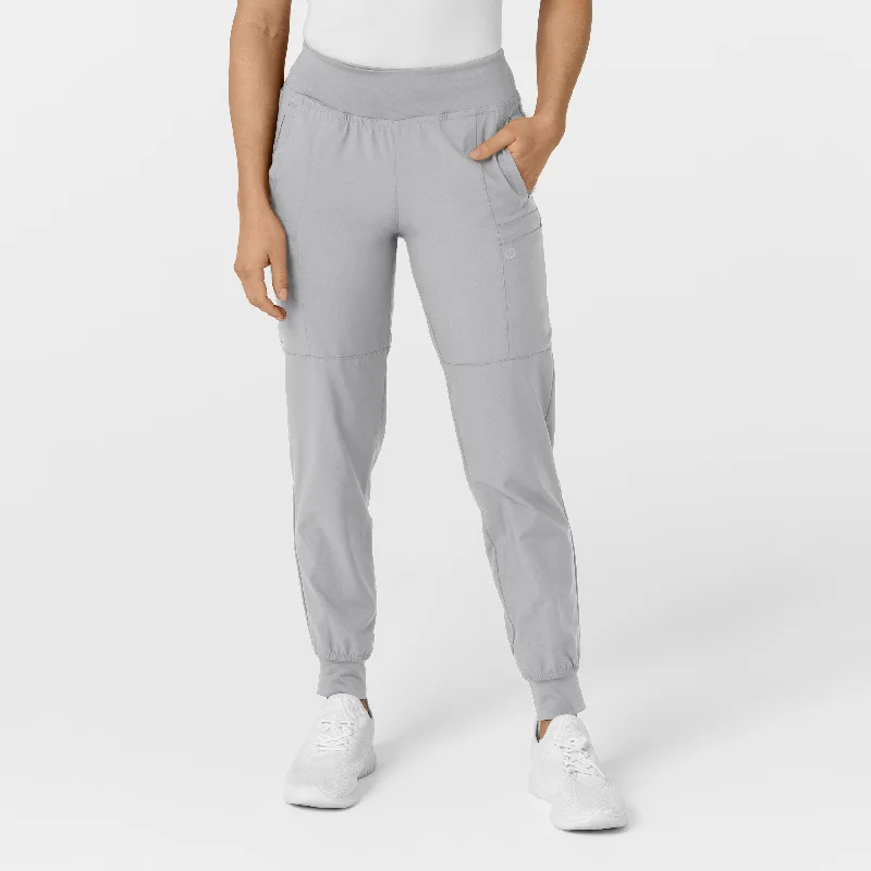 Skinny - fit sweater pants for a sleek appearance W123 Women's Comfort Waist Cargo Jogger Scrub Pant - Grey Skinny - fit sweater pants for a sleek appearance W123 Women's Comfort Waist Cargo Jogger Scrub Pant - Grey