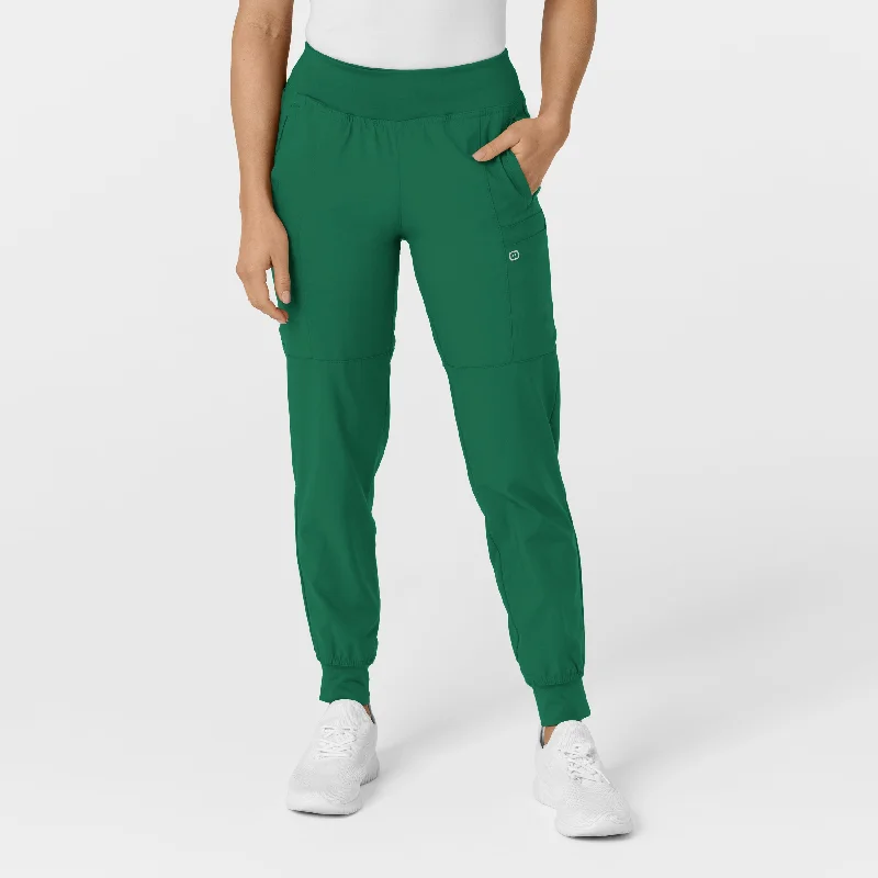 Checkered sweater pants for a preppy look W123 Women's Comfort Waist Cargo Jogger Scrub Pant - Hunter Checkered sweater pants for a preppy look W123 Women's Comfort Waist Cargo Jogger Scrub Pant - Hunter