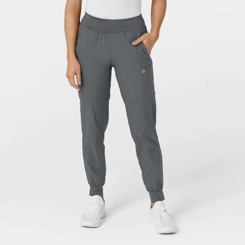 Thermal sweater pants for extreme cold W123 Women's Comfort Waist Cargo Jogger Scrub Pant - Pewter Thermal sweater pants for extreme cold W123 Women's Comfort Waist Cargo Jogger Scrub Pant - Pewter