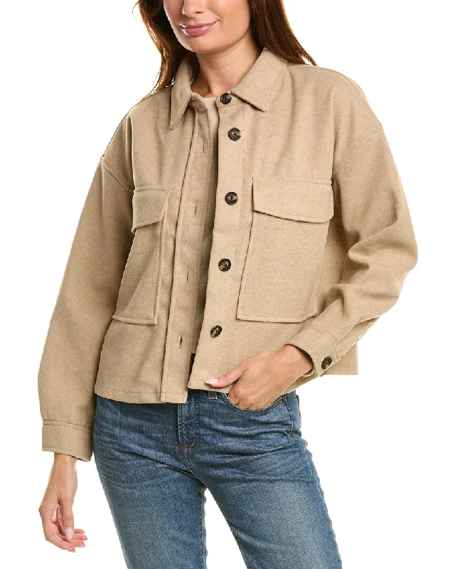 Plus Size Women's Faux Fur - Trimmed Blazers in Black for a Luxurious Look beachlunchlounge Double Faced Cropped Knit Jacket Plus Size Women's Faux Fur - Trimmed Blazers in Black for a Luxurious Look beachlunchlounge Double Faced Cropped Knit Jacket