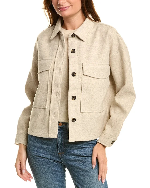 Single - Breasted Women's Corduroy Blazers in Mustard Yellow for an Autumn Vibe beachlunchlounge Double Faced Cropped Knit Jacket