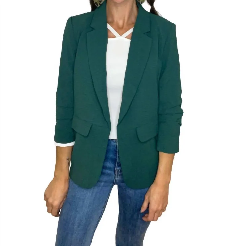 Double - Breasted Women's Polyester Blazers in Bright Colors for a Fun Style Blair Blazer In Spruce Green Double - Breasted Women's Polyester Blazers in Bright Colors for a Fun Style Blair Blazer In Spruce Green